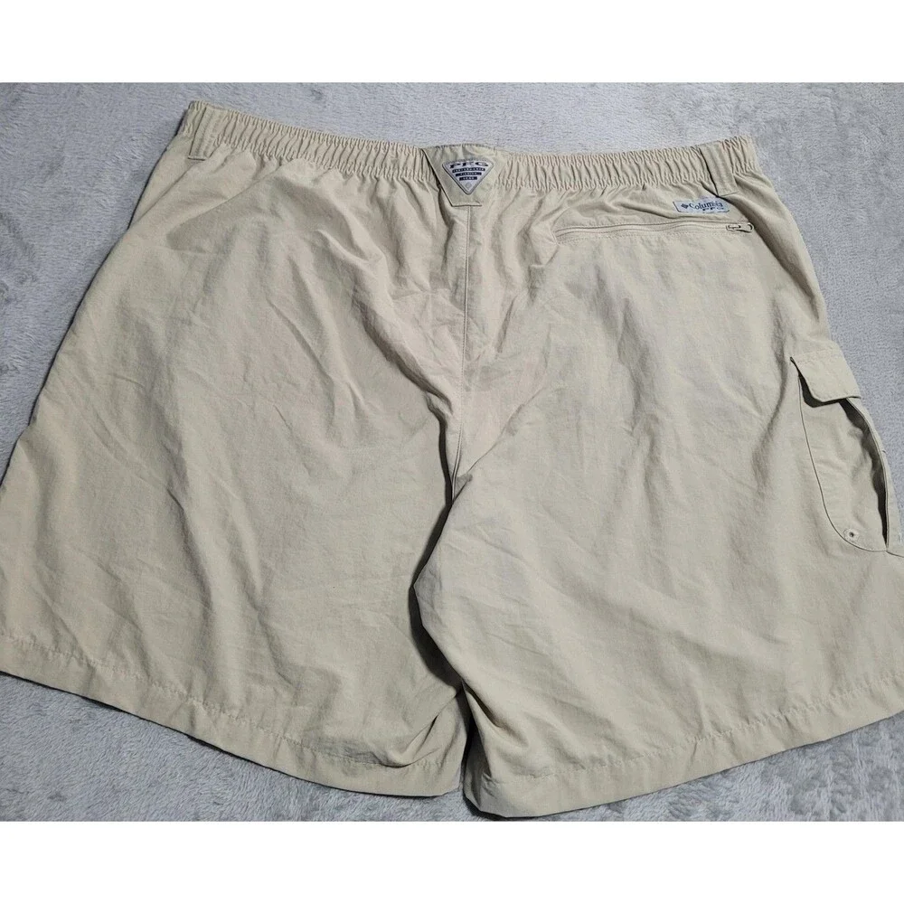 Columbia PFG Shorts Mens 2XL Beige Omni-Shade UPF 50 Lined Fishing Quick Dry